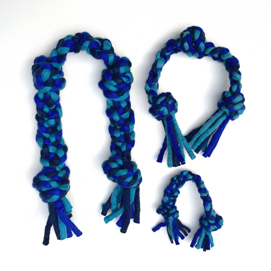 Knotted Rope Dog Toy, Blue/Turq