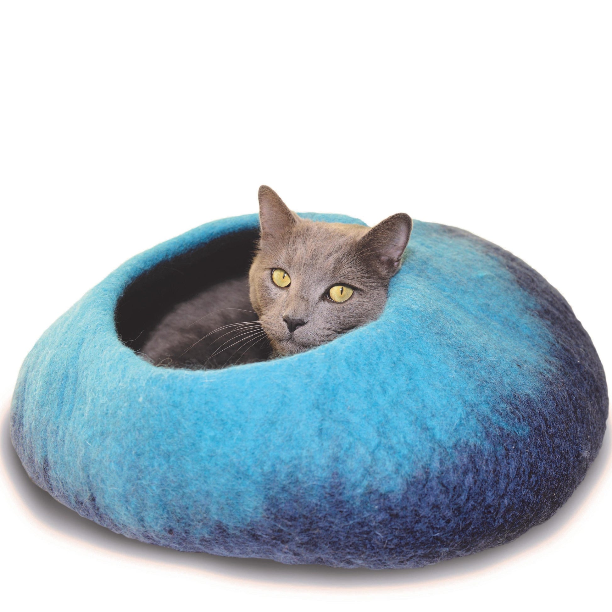 Eco-Friendly Turquoise Wool Cat Cave